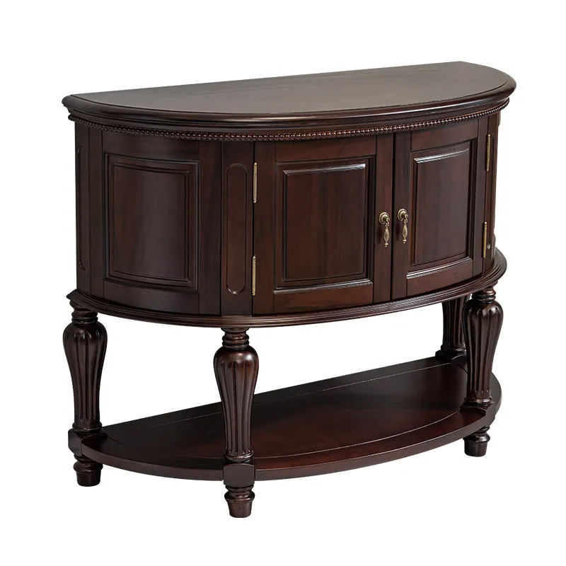 LMM solid wood locker foyer light luxury villa retro entrance cabinet