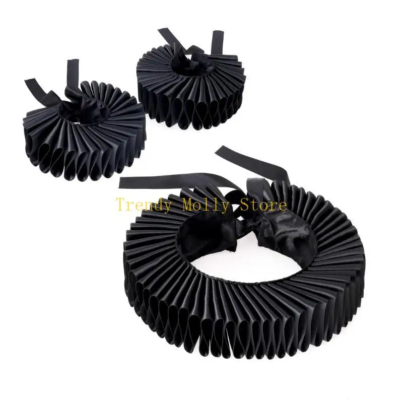 

N5KB Набор клоунских колье и манжет с воротником-клоуном в викторианском стиле для костюма для косплея