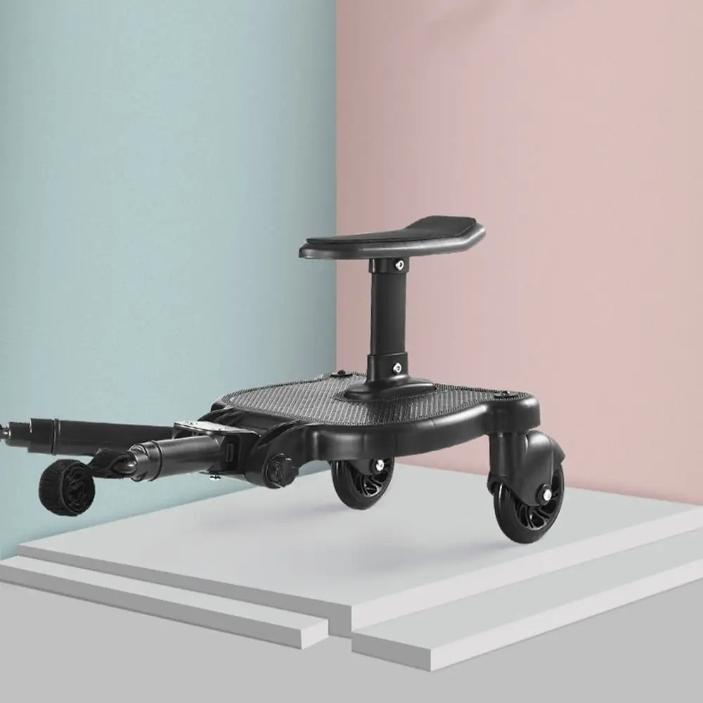 2 in 1 Sit and Stand Stroller Pedal Adapter Creative Holds 55lbs Stroller Standing Board with Detachable Seat Comfort