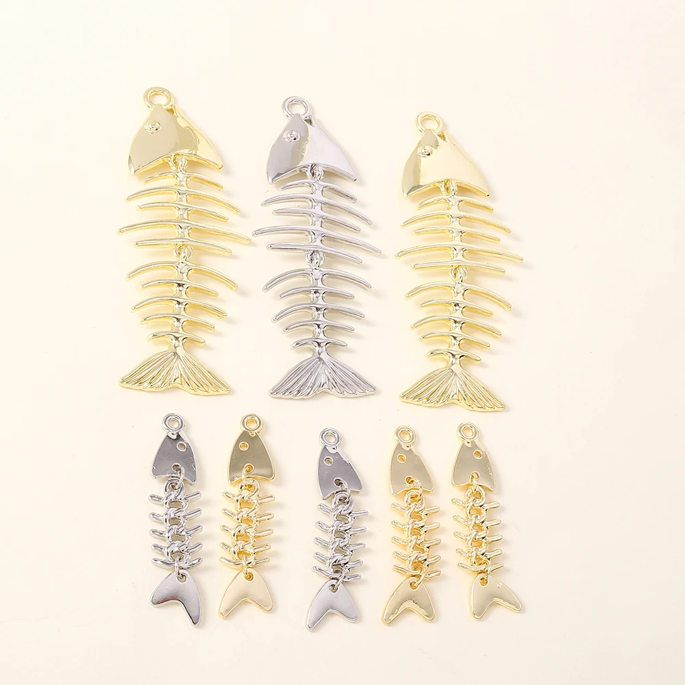 Edelstahl Gold Silber Farbe Fischgräte Charms Anhänger für baumelnde Ohrringe DIY Halsketten handgemachte Schmuck Handwerk