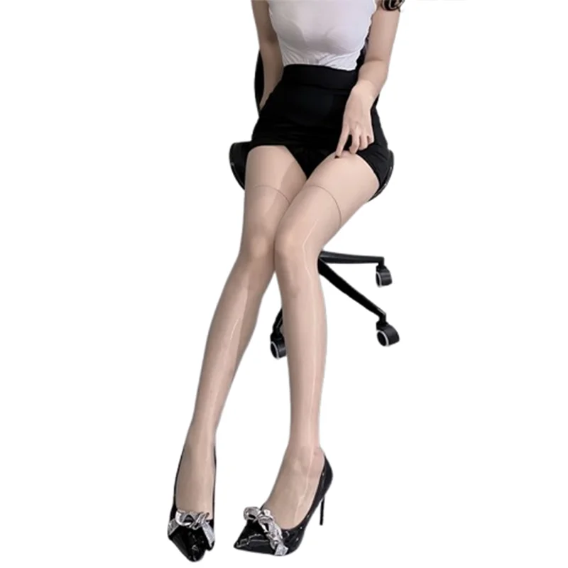 1-Pair Pack: Sheer, ultra-thin, pearlescent, and shimmering over-the-knee thigh-high stockings for women.