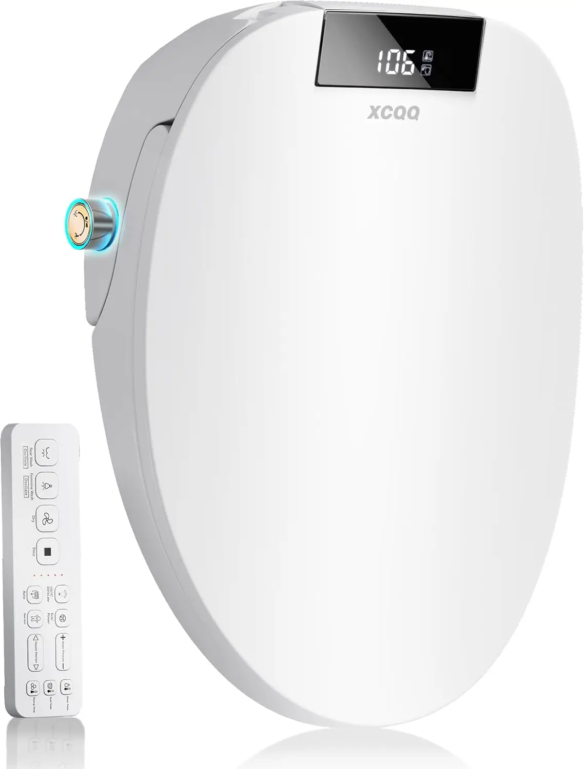 

Electric Bidet Toilet Seat with Remote Control, Heated Toilet Seat, Instant Warm Water, Warm Air Dryer, Rear Feminine and Oscill