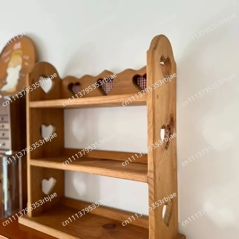 Coffee Cup Mug Wood Rack 3 Tier Countertop Shelf Organizer French Parisian Farmhouse Ladder Shelf for Plant Pots, Spice Bottles