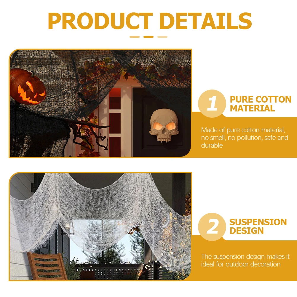 

6Pcs Gauze Rag Dirty Cloth Premium Cotton Creepy Cloth Halloween Decoration Indoor Outdoor Haunted House Spooky Party Decor