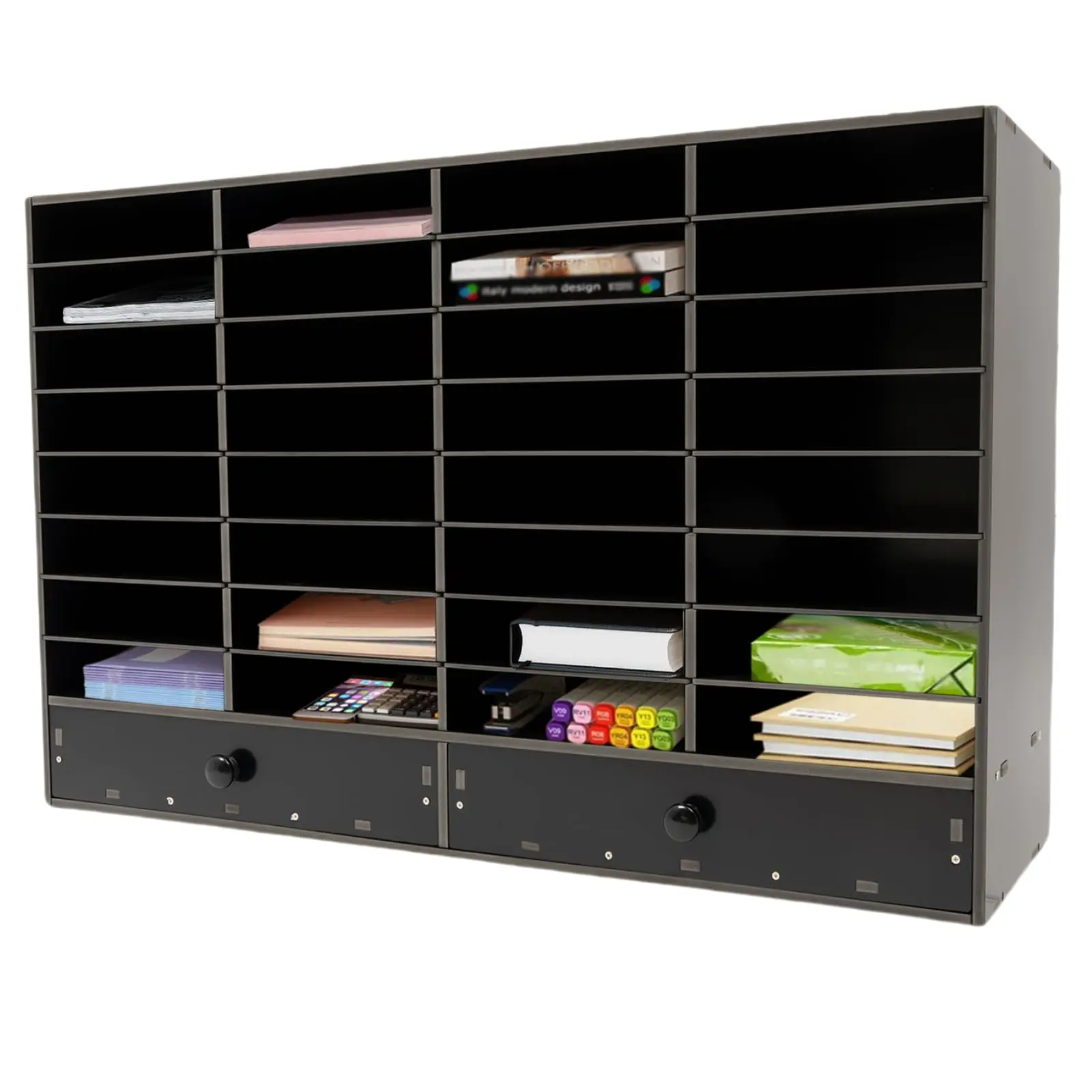 

Mail Sorter Organizer, Black Student Mailbox for Classroom, Desktop File Sorter, Literature Organizer, Paper Organizer for Home