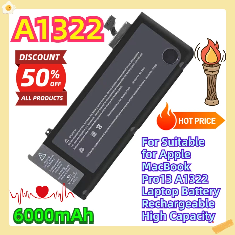 

For Apple MacBook Pro13 A1322 Laptop Battery Rechargeable High Capacity