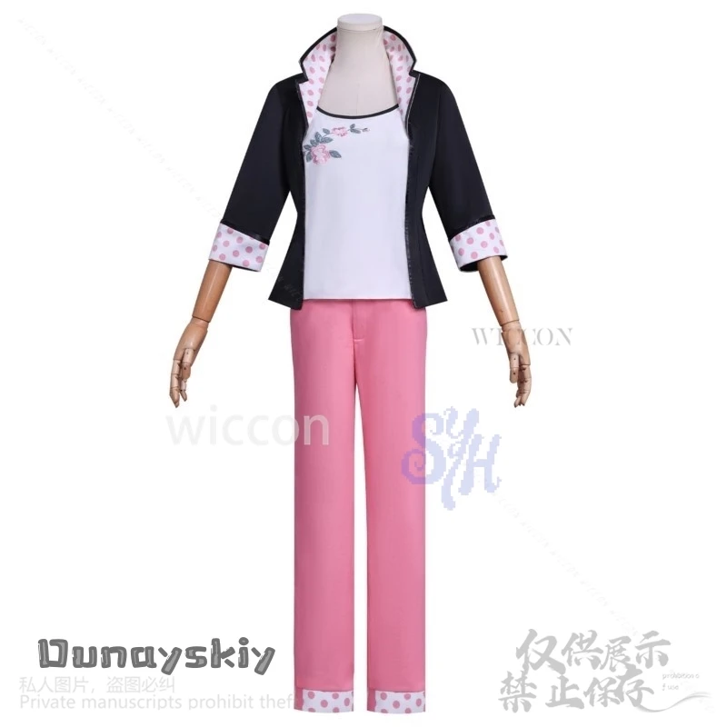 Nadybuu 6th تأثيري ريدي أنيمي زي معطف أسود النقاط الوردية بانت الوردي Kawaii موحدة Jirai Kei الفتيات هالوين حفلة تنكر