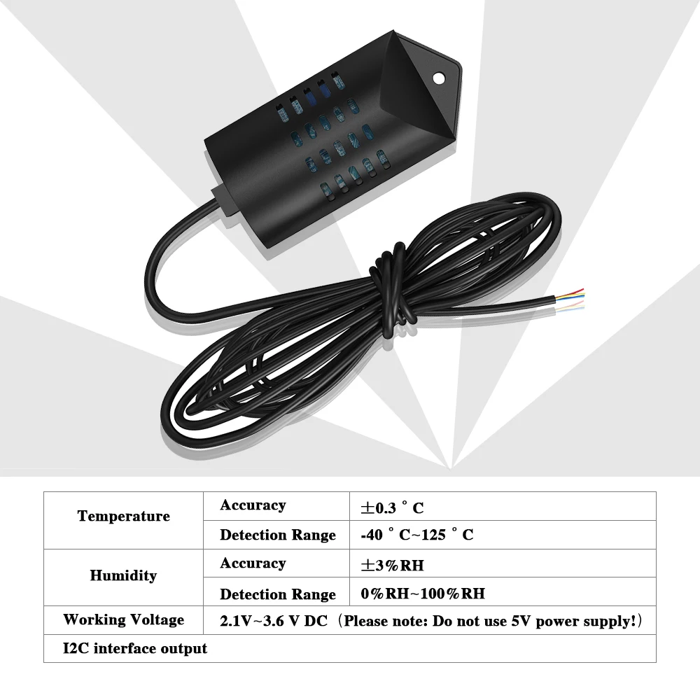 SHT20 Digital Temperature Humidity Sensor Module With Case 1M Extension Cable 0-100%RH -40 -125 Replace AM2320 DHT11 DHT22