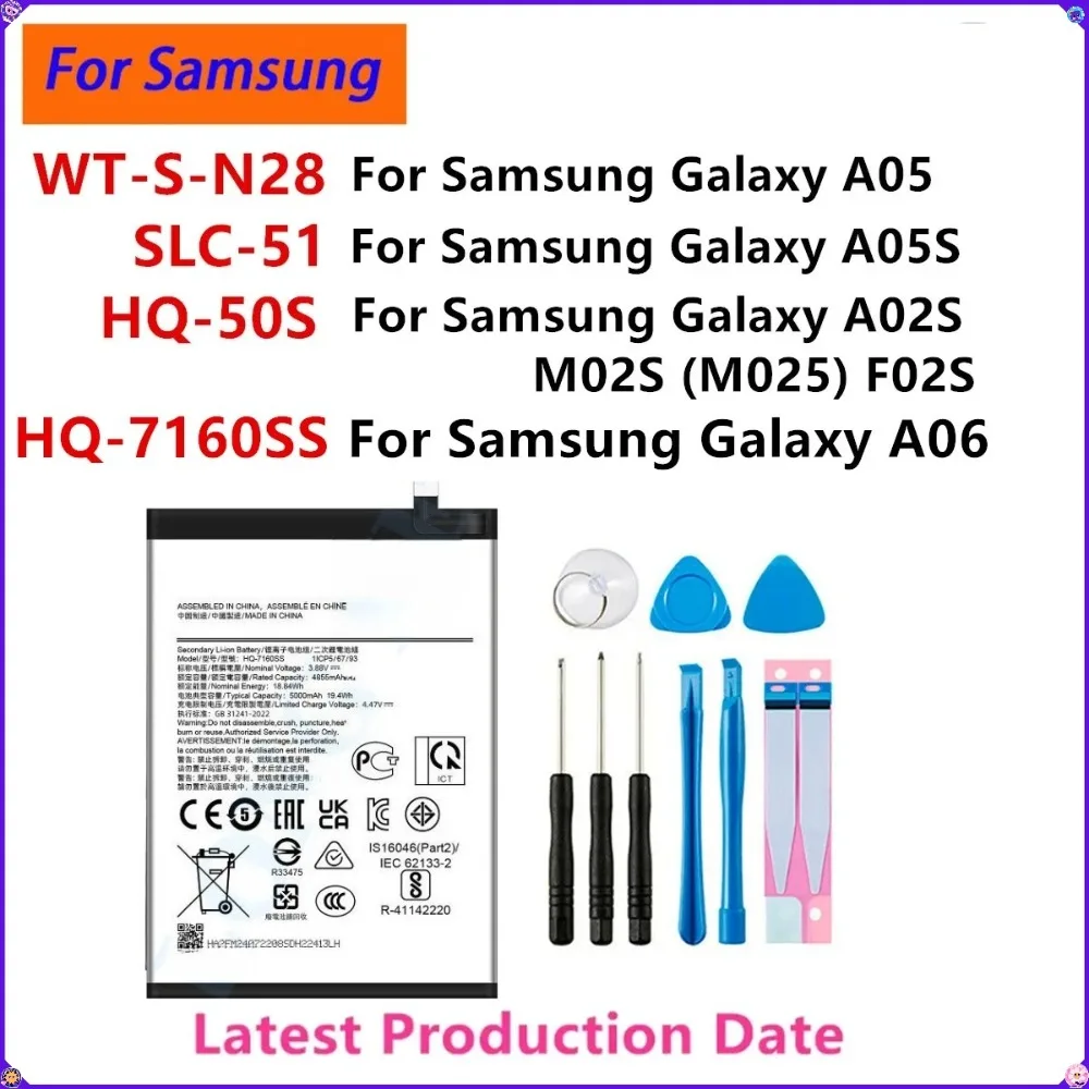 

HQ-7160SS WT-S-N28 SLC-51 HQ-50S Battery For Samsung Galaxy A05 A05S A02S M02S (M025) F02S Galaxy A06 Mobile phone Batteries