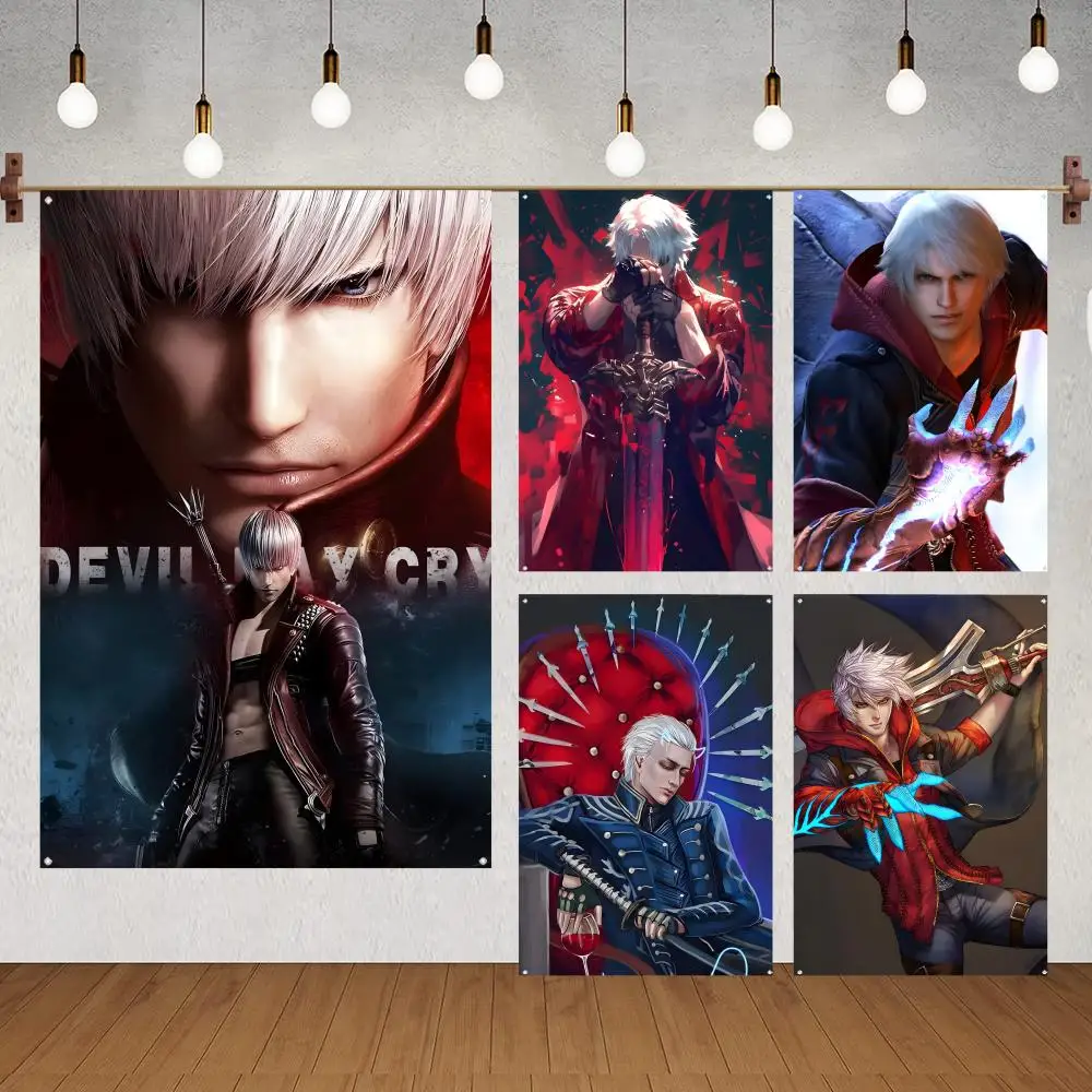 Devil May Cry-S Flags Flags for indoor decoration with no edging and four corner rings for easy hanging
