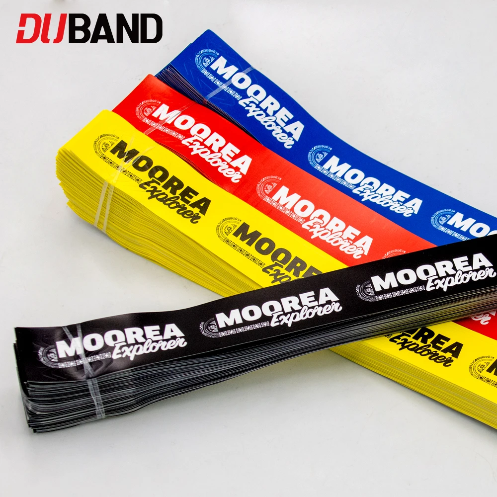 

600-1000Pcs Personalized Waterproof Synthetic Paper Bracelets, for Club, Resort and Sports Activities