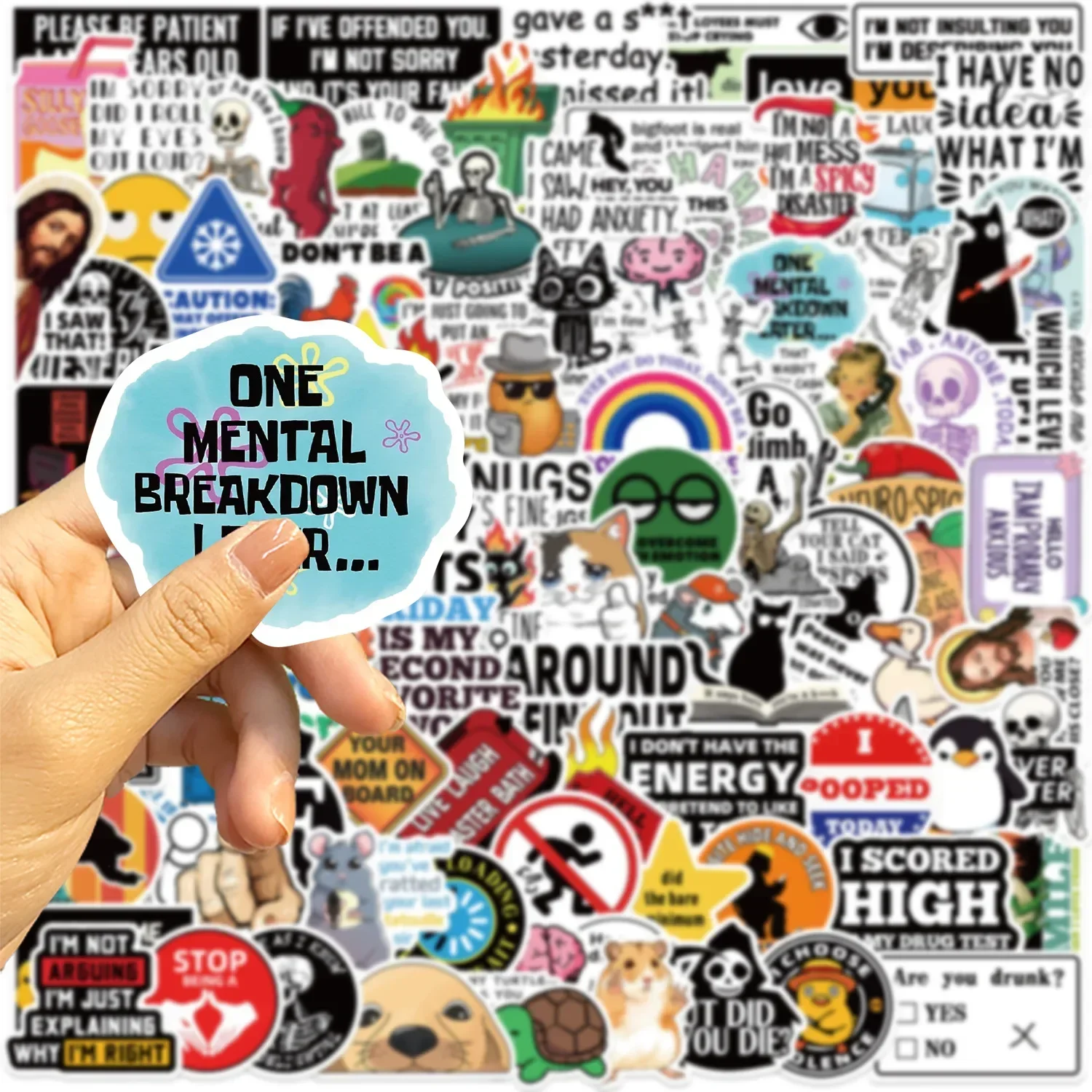 10/50/100 SZTUK Śmieszne Naklejki Prank Meme Graffiti Kreskówkowe Zabawki Naklejki DIY na Deskorolkę Notatnik Lodówkę Kask Wodoodporne Naklejki dla Dzieci