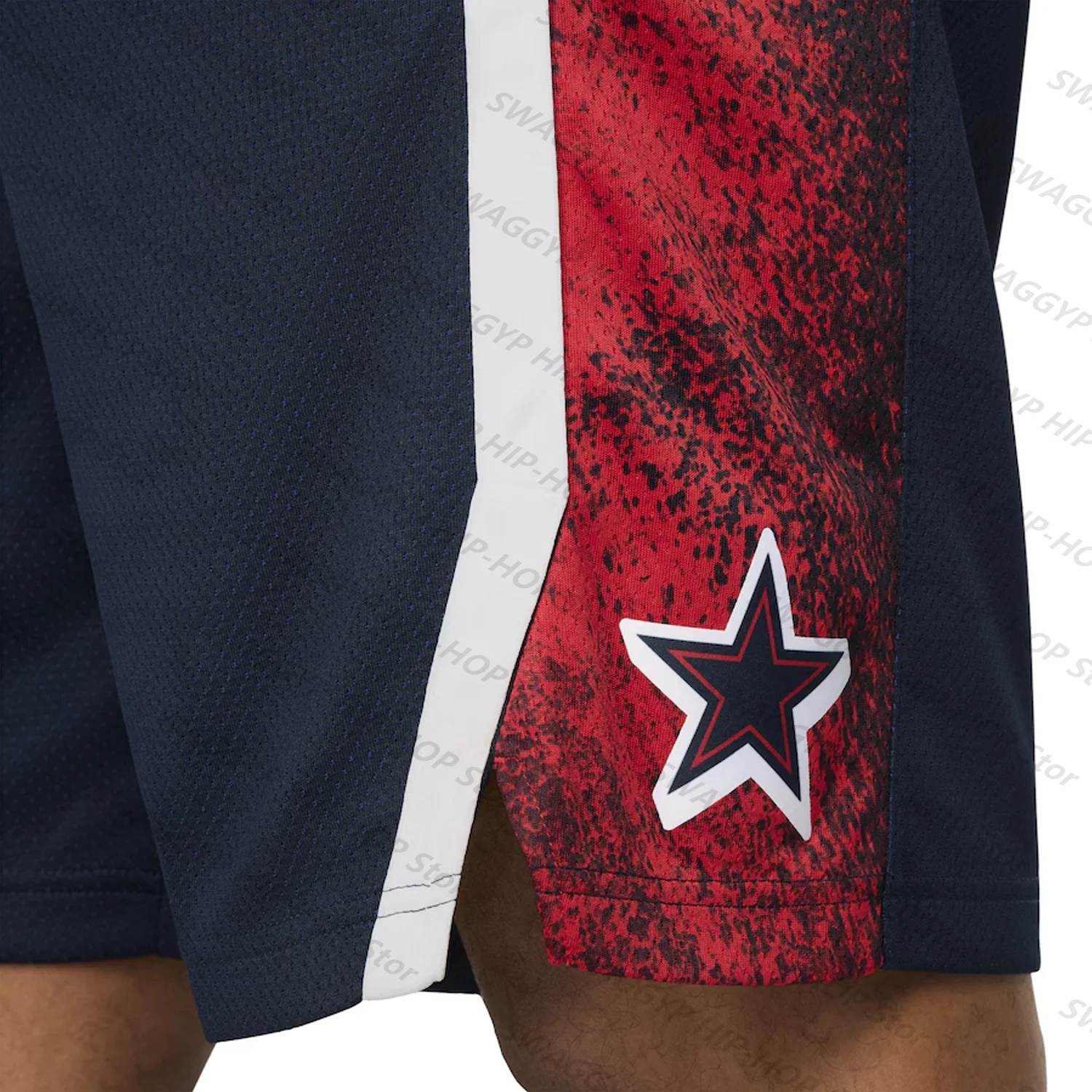 USA Basketball 2024 Summer Swingman Shorts-Blue Star Style Classic Vintage Unisex US National Team loose Pants-White Kids/Adults