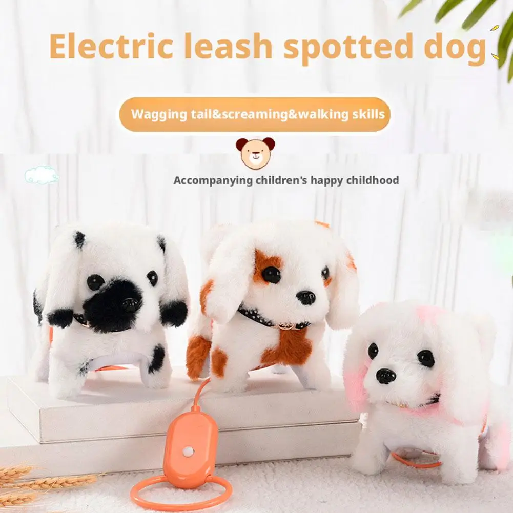 Zabawny, piszczący pluszowy piesek na smyczy, elektryczny piesek chodzący, symulacja szczeniaka, zabawka do nauki raczkowania dla niemowląt, zabawka dla dzieci, prezenty.