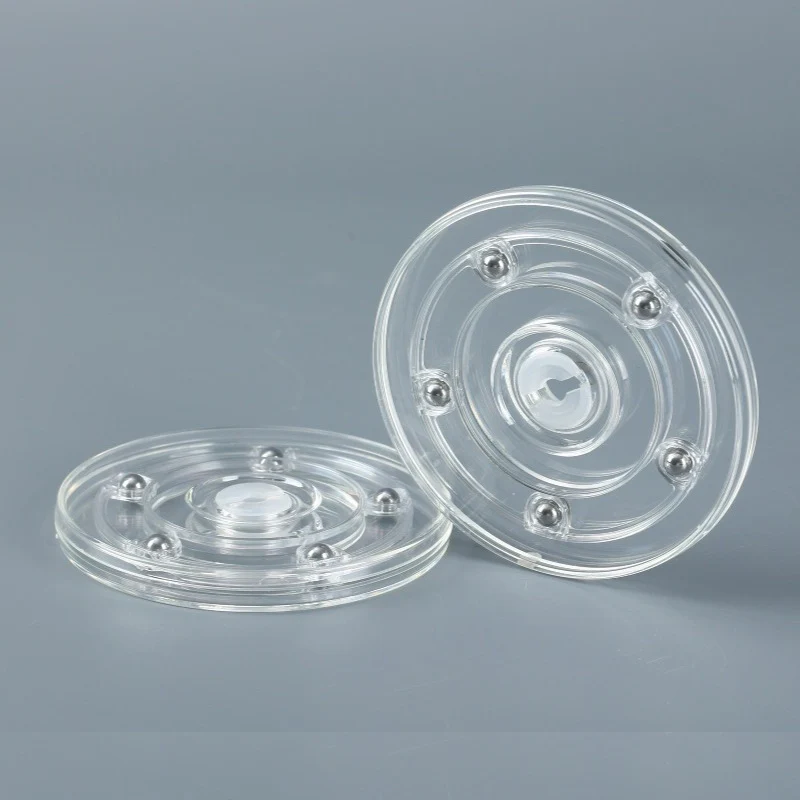 Acrylic Turntable Transparent 360 Degree Manually Rotatable Base Sculpture Ceramic Cake Turntable Furniture Placement Accessorie