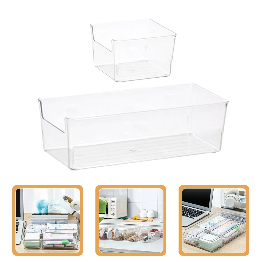 

2pcs Storage Boxes Drawer Partition Dividers For Sundries Sorting Makeup Holder Closet Separator Acrylic Organizer Home Kitchen