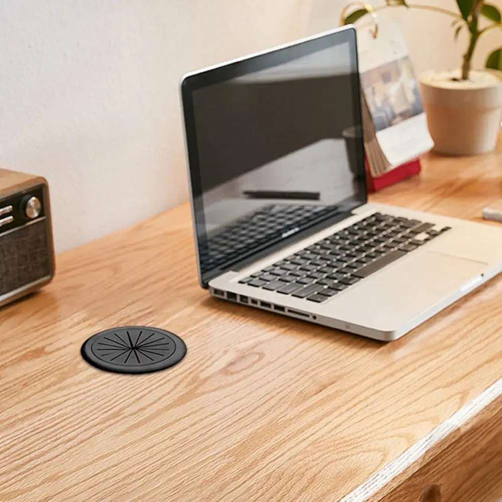 Desk Threading Box Plastic Decorative Cover for Computer Desk Threading Hole Round Rice-shaped Plate for Desktop Opening Wire