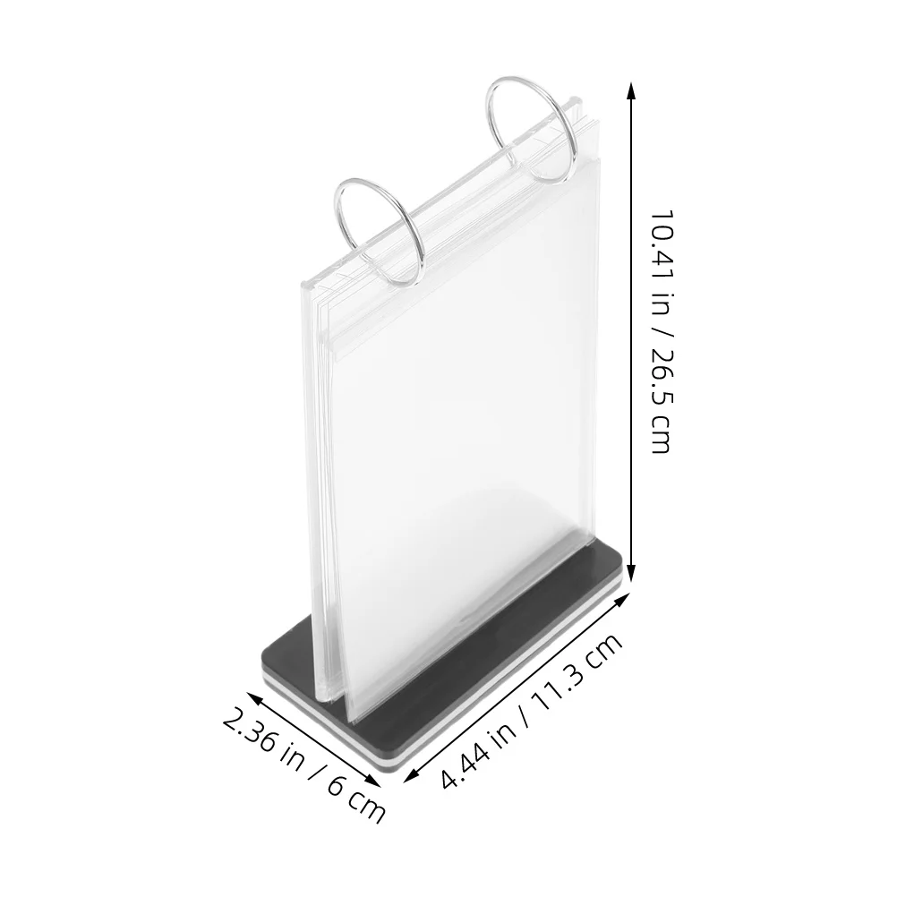 2Pcs Flip Desktop Menu Holder Multi-Page Display Table Sign Stand Tabletop Menu Display Stand for Restaurant Bar Cafe