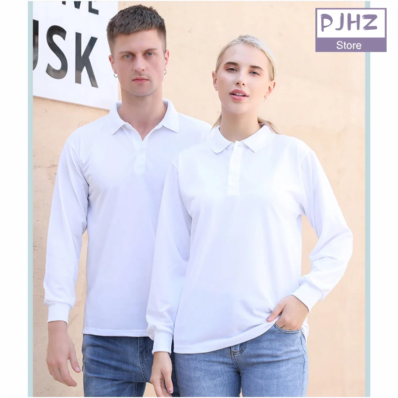 Summer Breathable Long Sleeve Polo Shirt Personal Group Logo Custom Print Embroidery High Quality Cotton Fabric Polo Shirts Tee