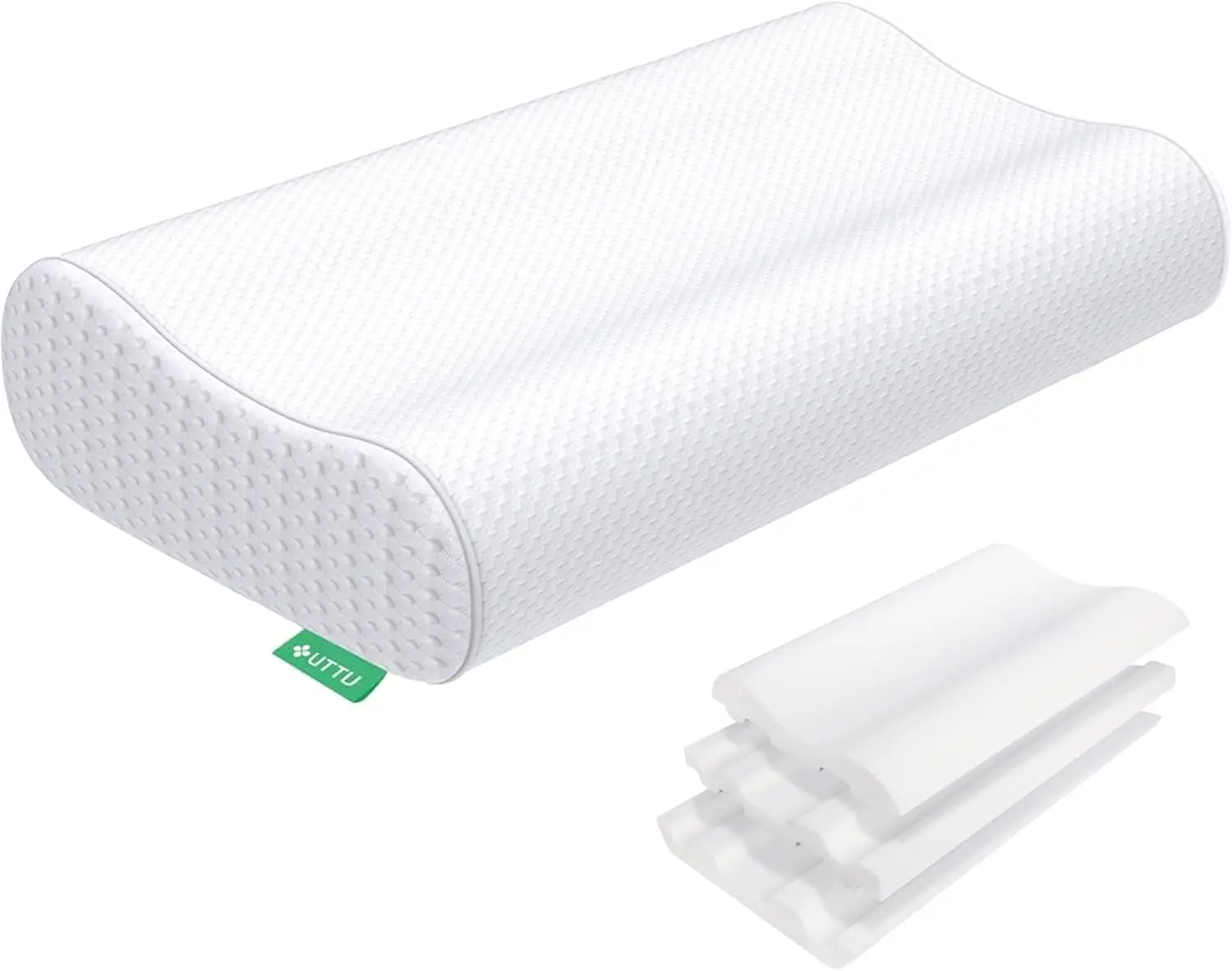 

Adjustable Memory Foam Cervical Pillow for Neck Pain Relief, Cooling Contour Pillow for Side Back Stomach Sleepers, Queen Size