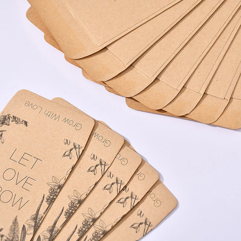 100PCS Seed Packets Envelopes Self Sealing Kraft Small Seed Envelopes For Seed Storage Resealable Seed Saving Envelopes
