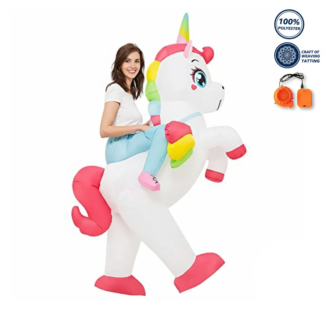 

Надувной костюм единорога для взрослых, забавный надувной костюм унисекс на Рождество, День Благодарения, праздничный подарок, косплей