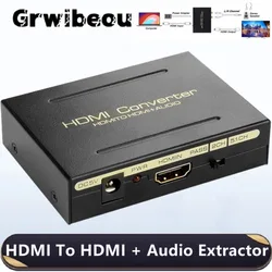 1080P 60Hz HDMI Audio Splitter Extractor HDMI to HDMI and Optical TOSLINK SPDIF + 3.5mm Stereo Audio Extractor For PC PS4 TV DVD