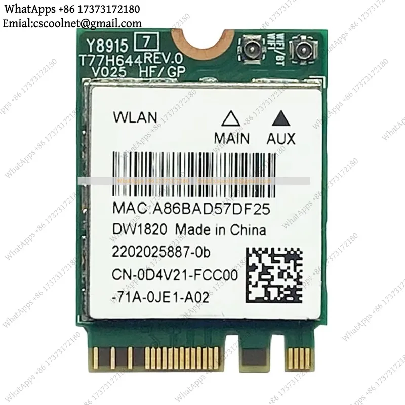 JS01 QCNFA344A DW1820 Wireless Network Card 2.4G 5G Dual Band Gigabit Bluetooth 4.1 NGFF 802.11AC