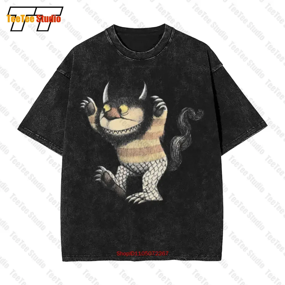 Moishe donde las cosas salvajes son camiseta extragrande vintage de carbón 3KJ8