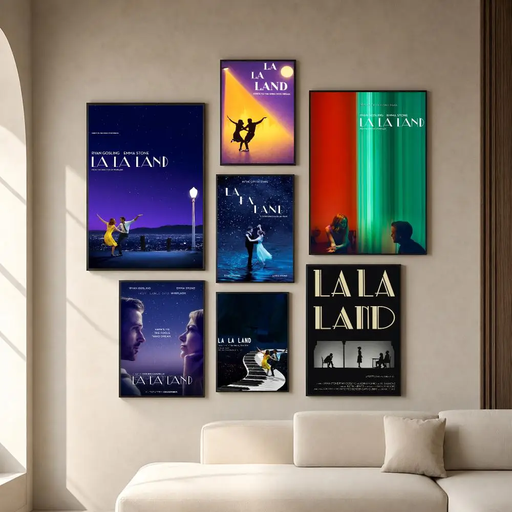 Movie L-La La Land Poster PP Self-Adhesive Removable HD Waterproof Wall art Suitable Bedrooms Living Rooms Gifts