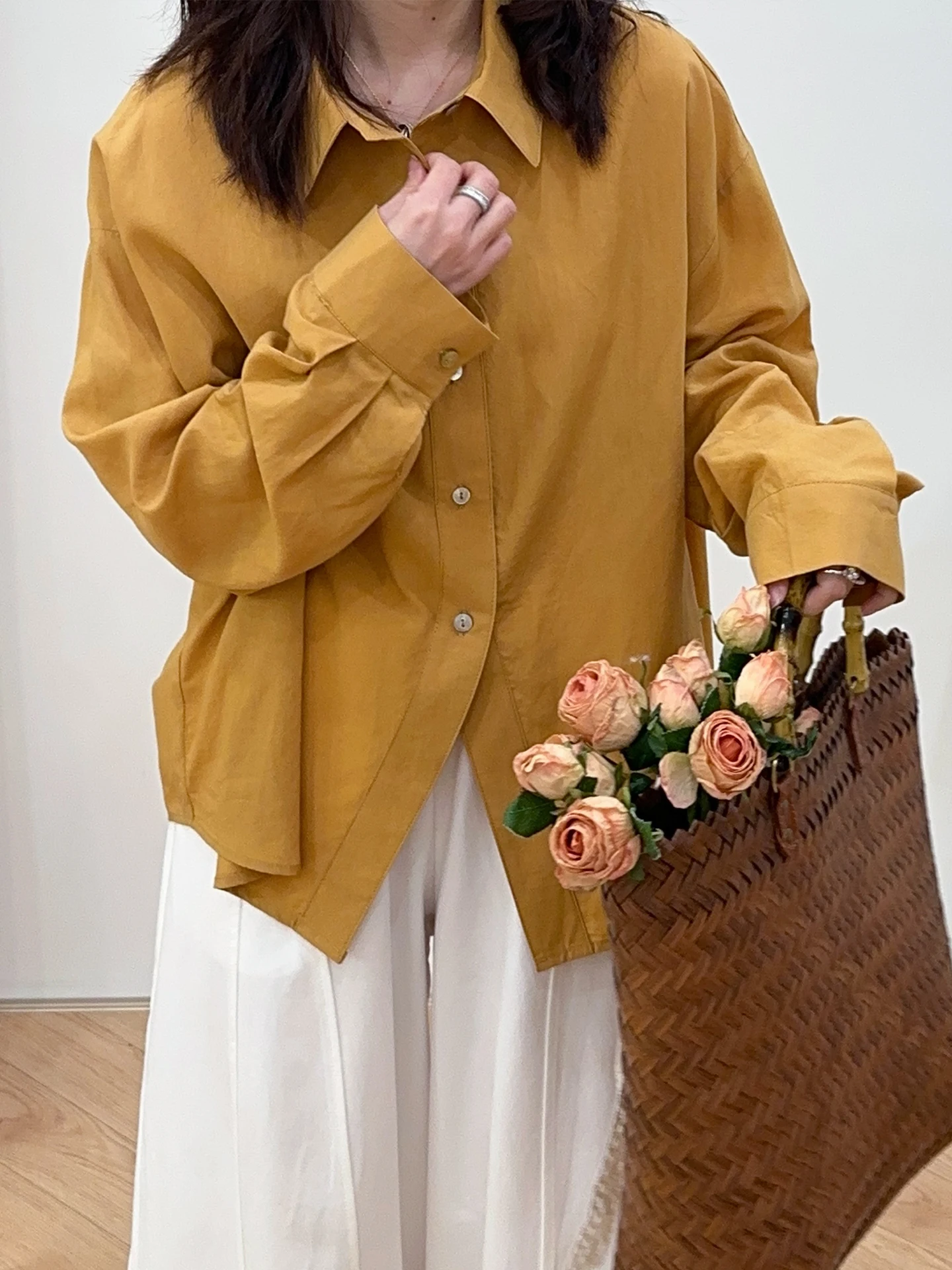 

Ele Early Spring irt Slit Hemline 'Scorpion in the Water Bottle' Versatile Faionable Long Sve Women's Casual irt