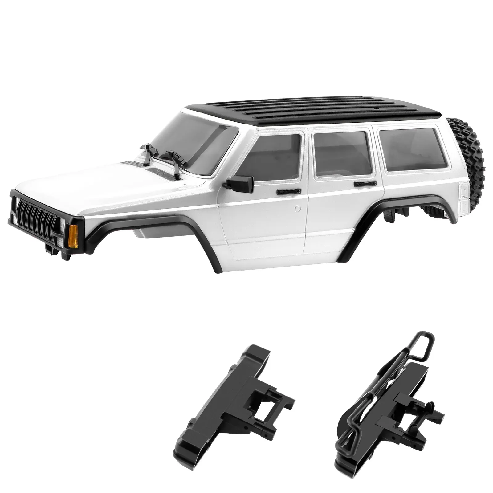 DashRC – coque de carrosserie RC à empattement de 6.10 pouces, corps Cherokee ABS avec pare-chocs avant et arrière pour chenille 1/18 RC TRX4M