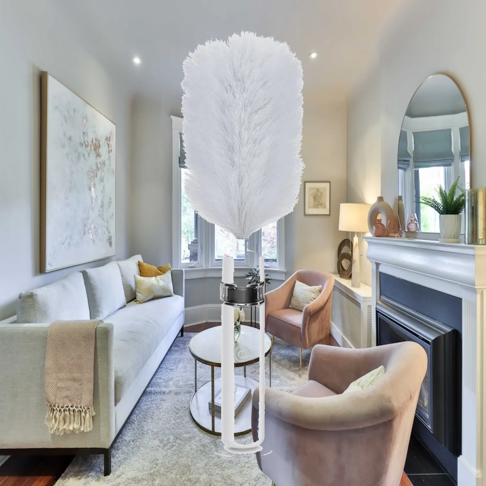 3 in 1 Electric Feather Duster 2-Speed Multifunctional Cleaning Duster Dust Cleaner for Bathroom Cars Windowsill Furniture Home