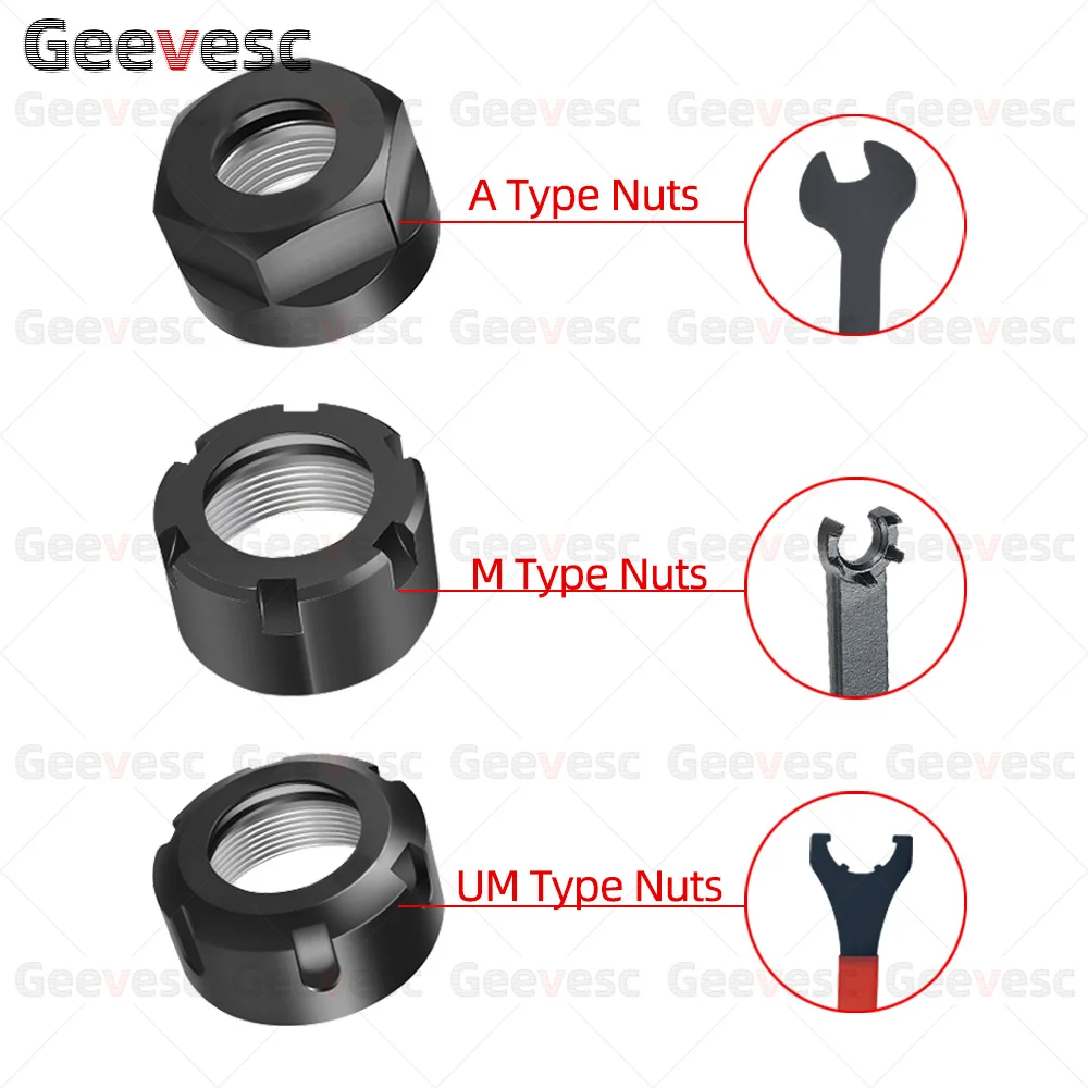 Dynamische Balance ER8 ER11 ER16 ER20 ER25 ER32 A M UM Mutter SK10 SK16 GER 11 16 20 25 32 Hochgeschwindigkeits-ER SK CNC Mutter Graviermaschine – Detail 3