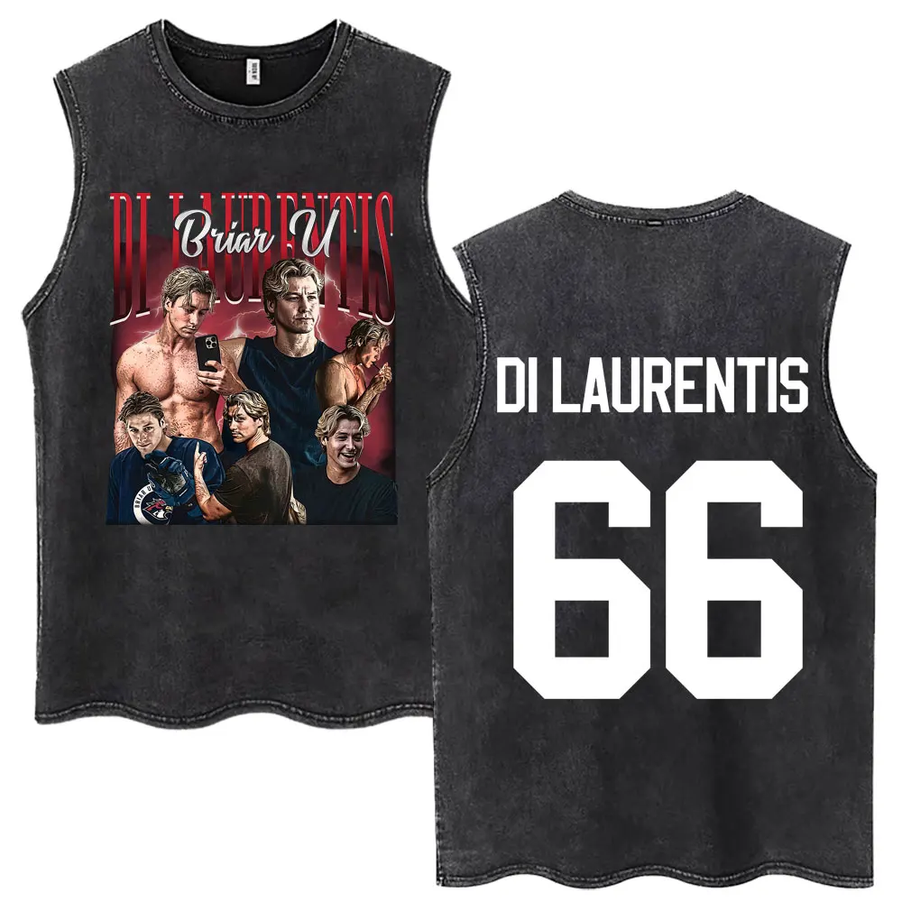 Washed Di Laurentis 66 Off Campus TV Series Tank Tops Briar University Hockey Sleeveless T Shirts Men Women Loose Cotton Vests