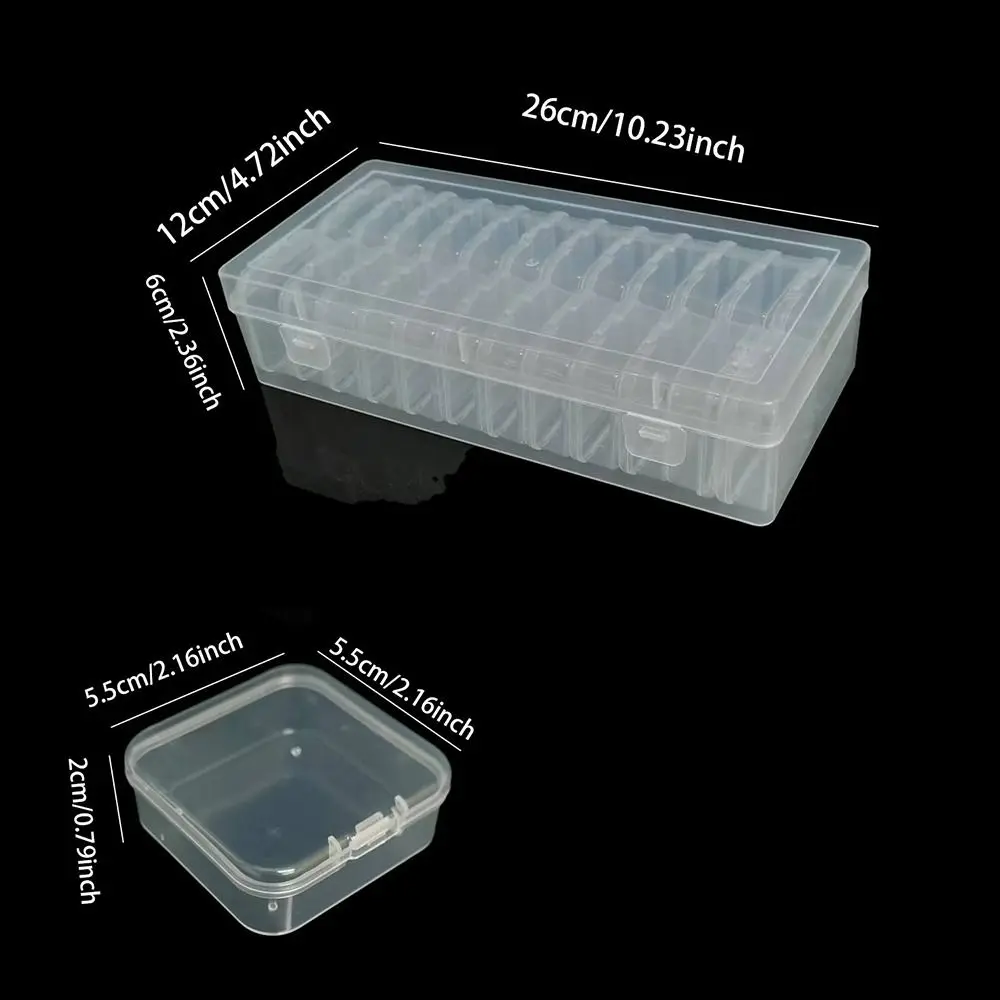 12/24 Bottles Diamond Painting Storage Containers Square DIY Beads Storage Containers Box Dust-proof Multipurpose