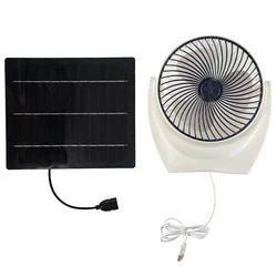 Solar Panel Fan Portable Solar Fan with USB Solar Powered Camping Fan Outdoor Fan for Picnic Barbecue Fishing Travel