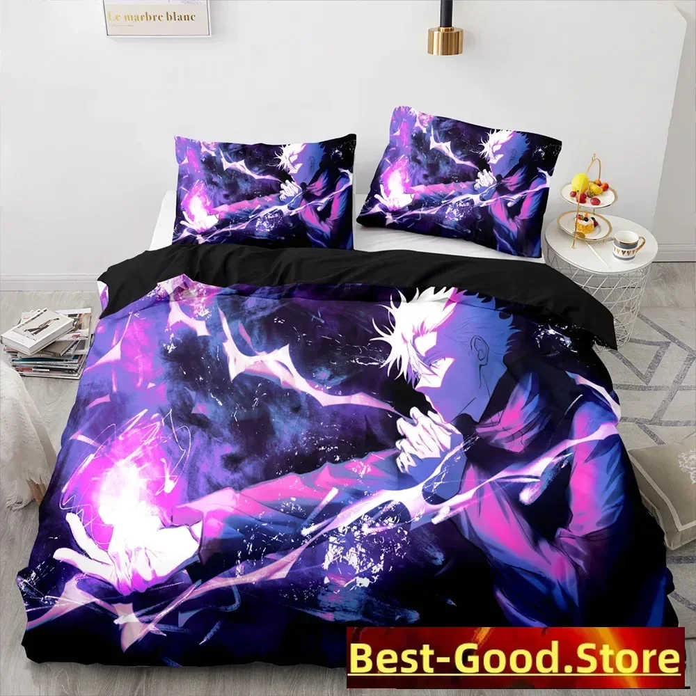 Anime Jujutsu Kaisen Satoru Gojo Bedding Set Boys Girls Twin Queen Size Duvet Cover Pillowcase Bed Kids Adult Home Textileextile