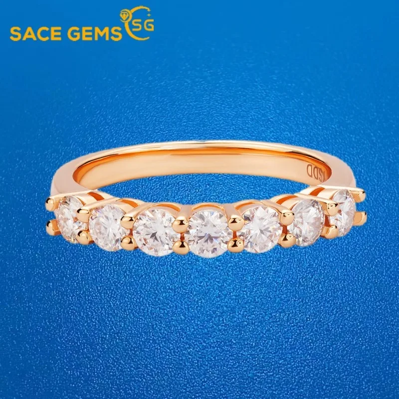 

SACE GEMS GRA Certified 0.7CT Moissanite Ring VVS1 Lab Diamond Solitaire Ring for Women Engagement Promise Wedding Band Jewelry