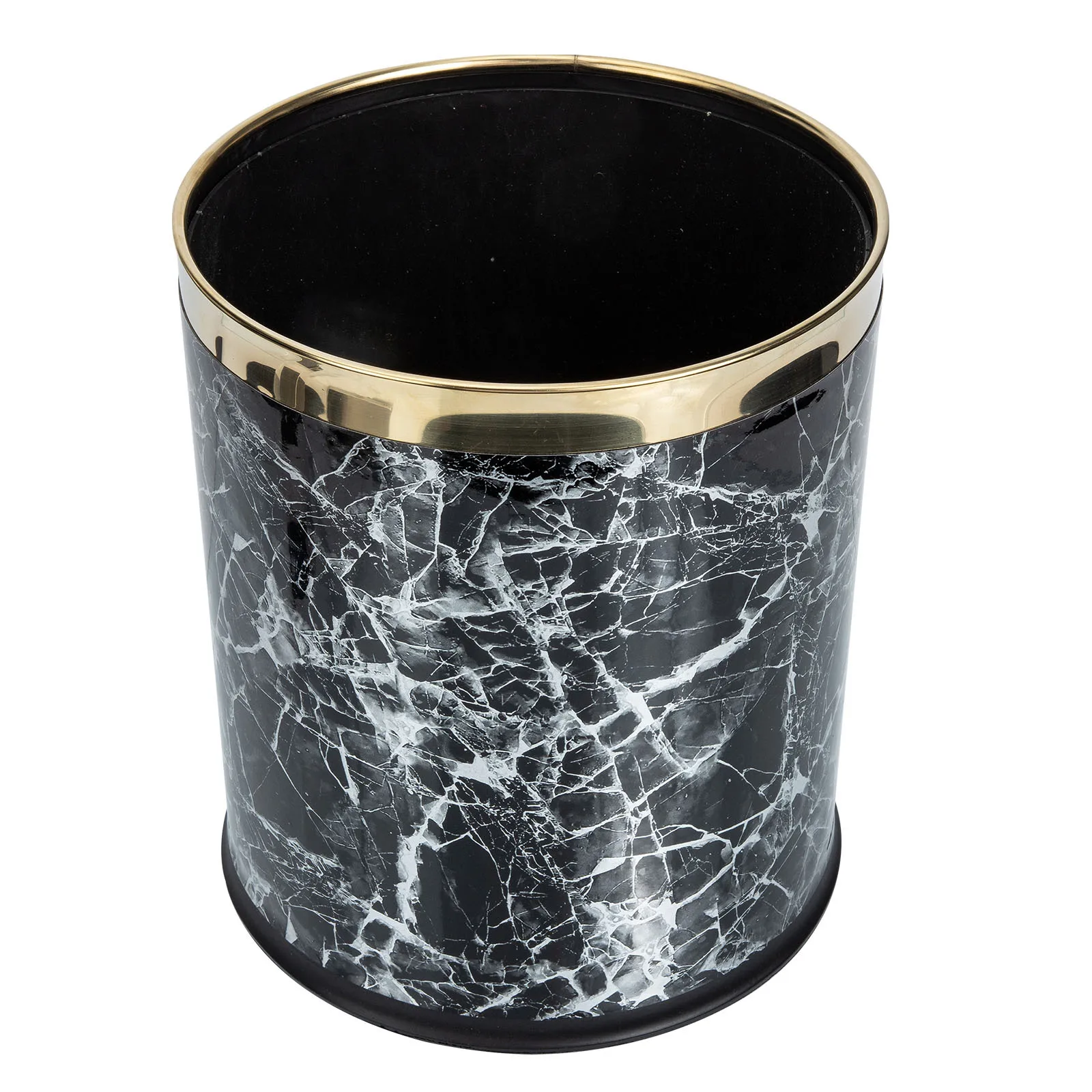 

Marble Round Can Thickened Non-Slip Base For Home Waste Paper Basket Office Waste Storage Bin Marbling Garbage Container