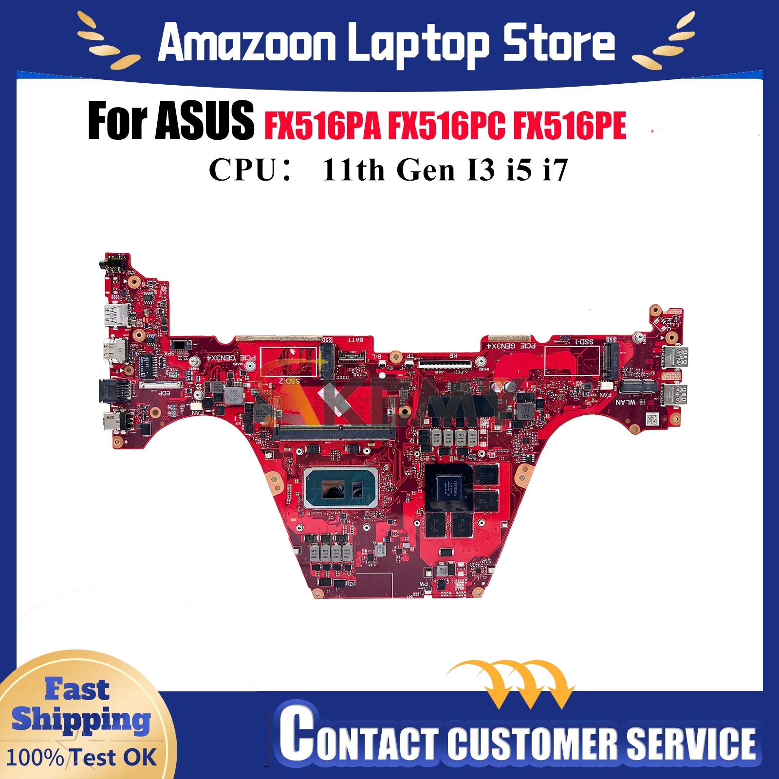 

FX516PC Laptop Motherboard For ASUS TUF Gaming FX516PE FX516P FX516PC FX516PA Mainboard With 11th Gen I3 i5 i7 100% tests OK stk