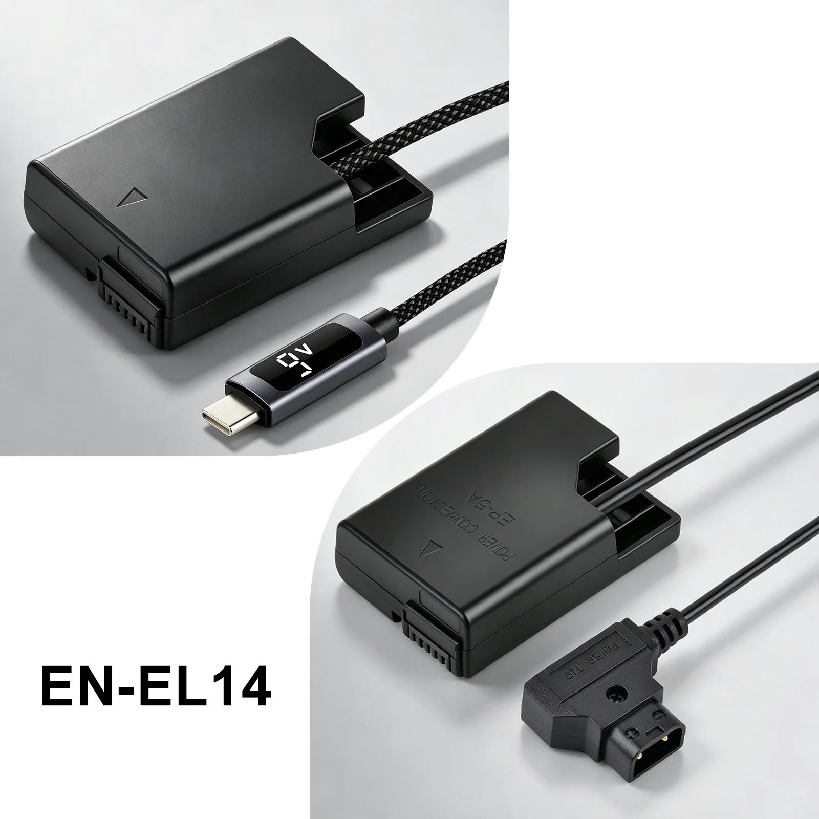 PD9V Type-C & D-Tap EN-EL14 EL14A Dummy Battery EP-5A Power Supply for Nikon D3200 D5300 D5500 D5600 Coolpix P7100