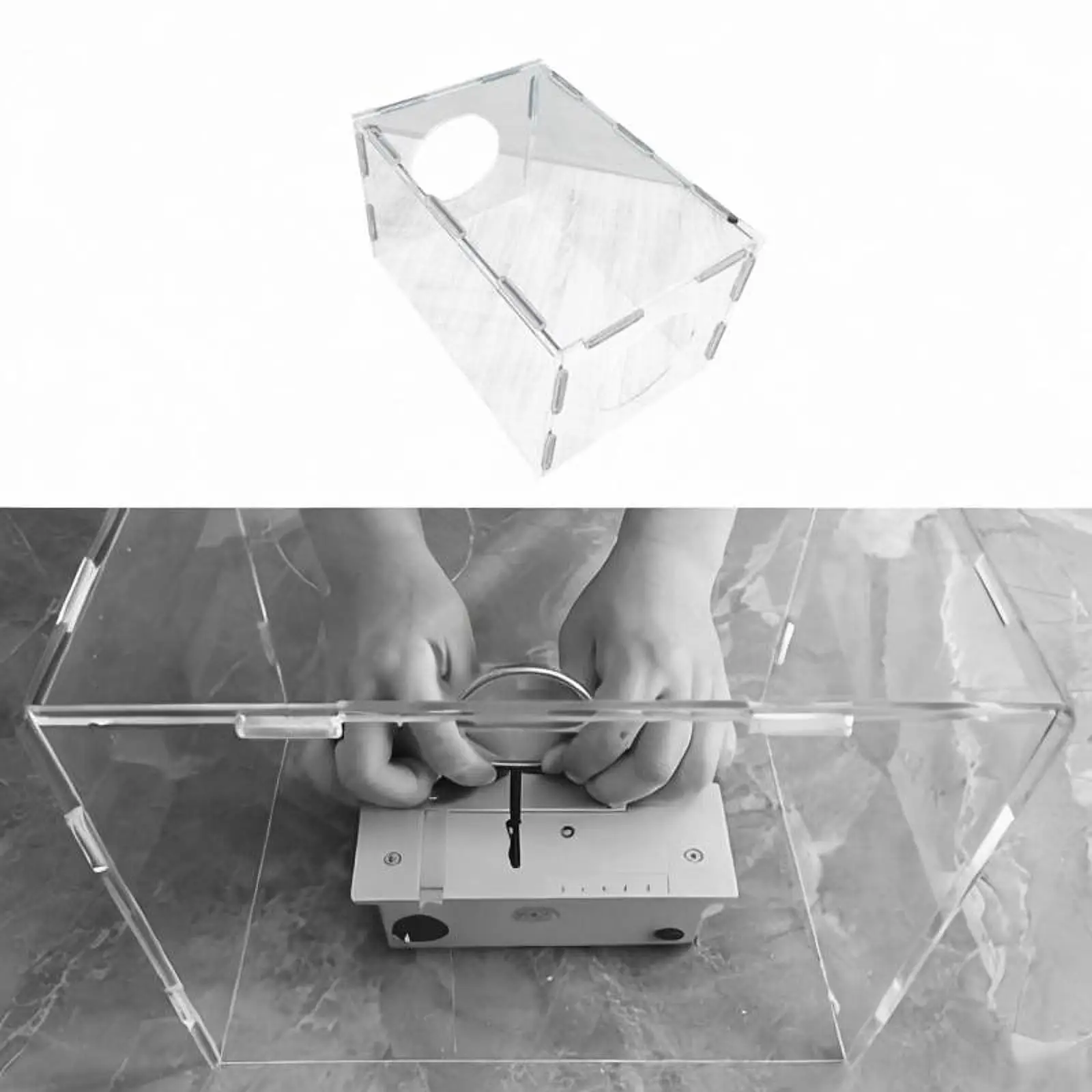 Grinding Dust Box Polishing Box with 2 Holes Versatile High Performance Dustproof Cover for Polishing Buffing DIY Enthusiast