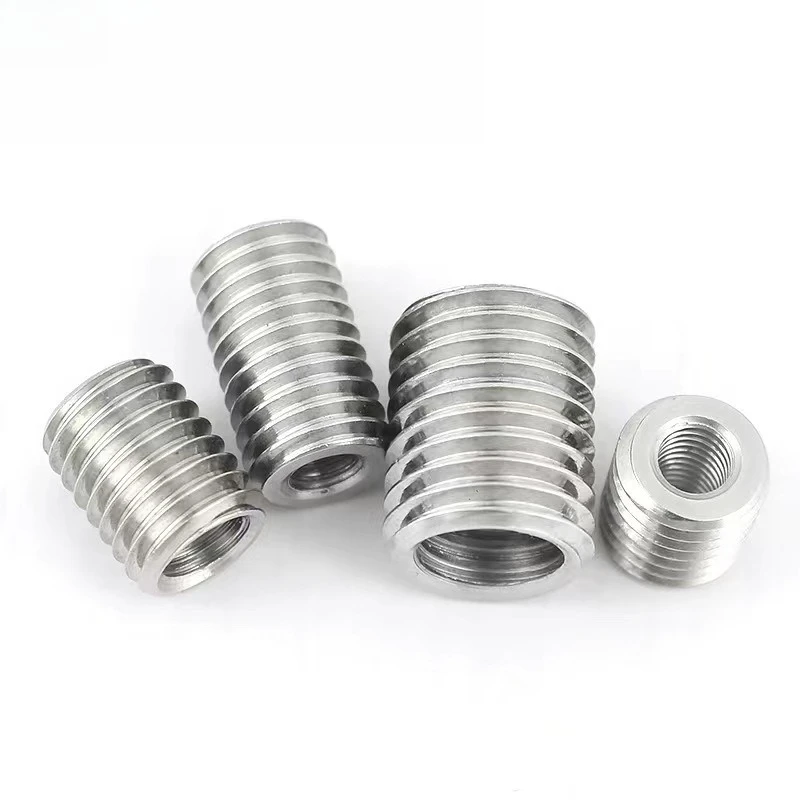 304 Stainless Steel M2 M2.5 M3 M4 M5 M6 M8 M10 M12 Slotless Inside Outside Self Tapping Thread Insert Adapter Nuts Converter Nut