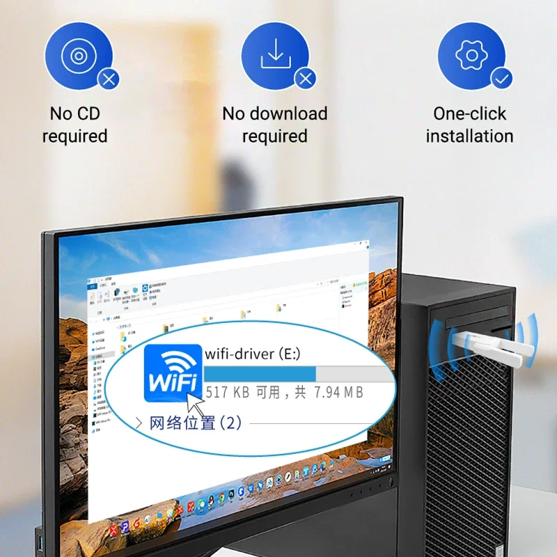 WALRAM 1300Mbps محول USB لاسلكي واي فاي 5 ثنائي النطاق 5G 2.4G USB3.0 BT5.0 واي فاي هوائي دونغل بطاقة الشبكة لاستقبال Win10/11