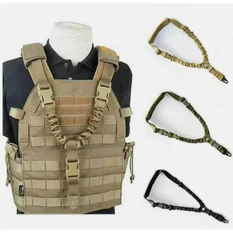 

1pc Outdoor Single Point Tactical Harness CS Tactical Gun Rope Diagonal Safety Rope Tactical Camouflage Belt For Men and Women