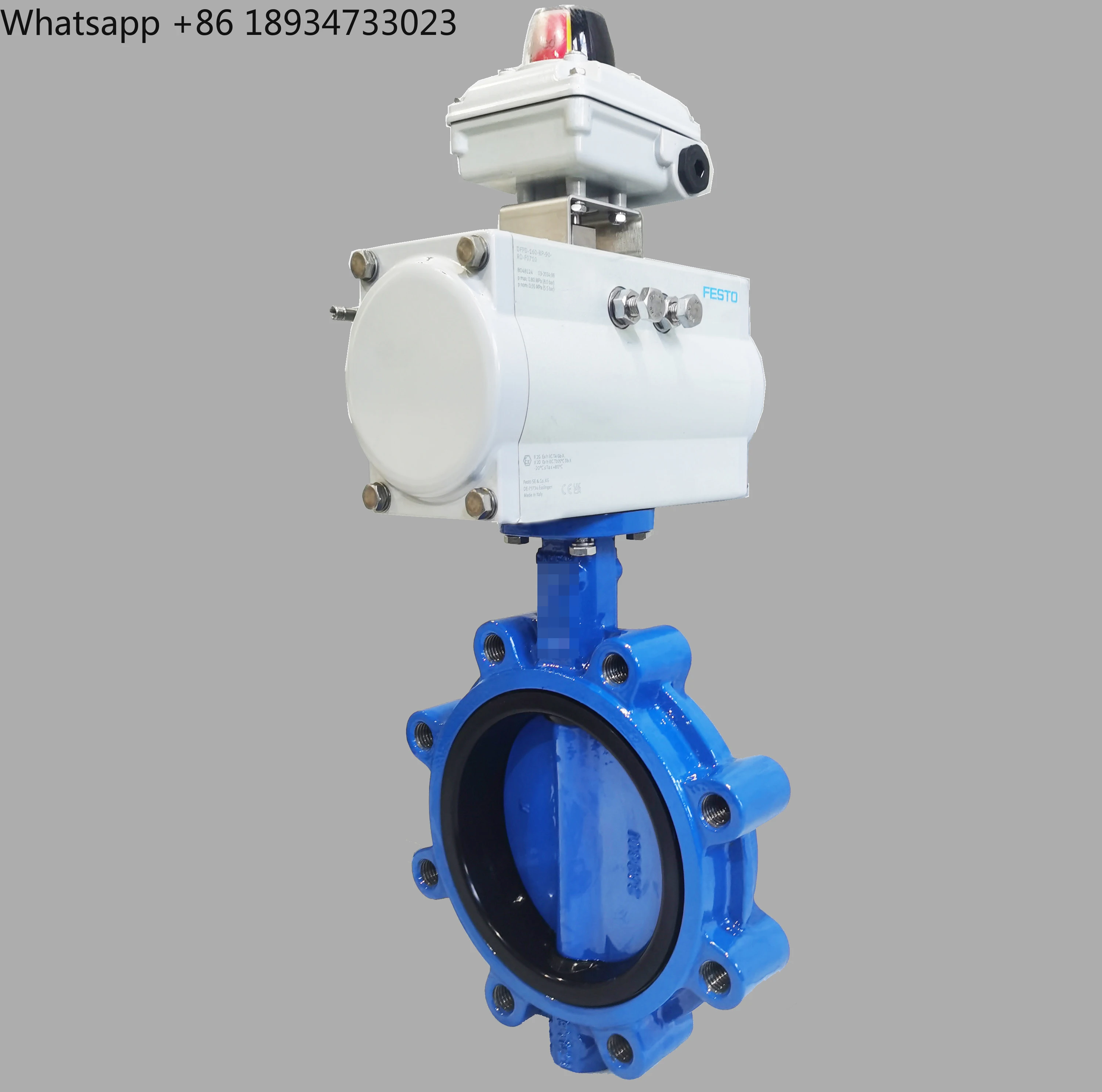 DN150 Class 150 Lugged Butterfly Valve With Double Acting Explosion-Proof Pneumatic Actuator