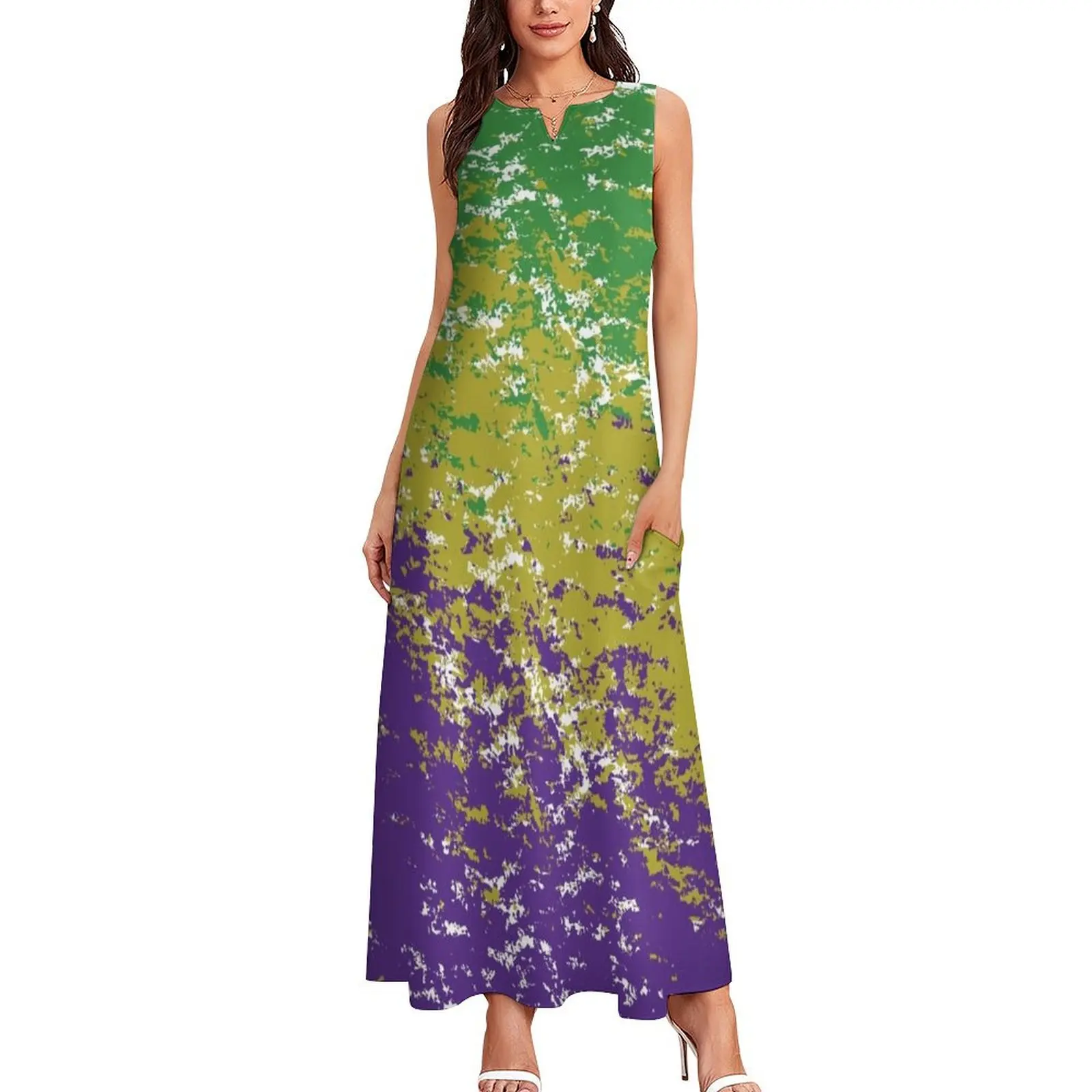 Mardi Gras King Cake Long Dress Women's summer skirt Dress for pregnant women Dress