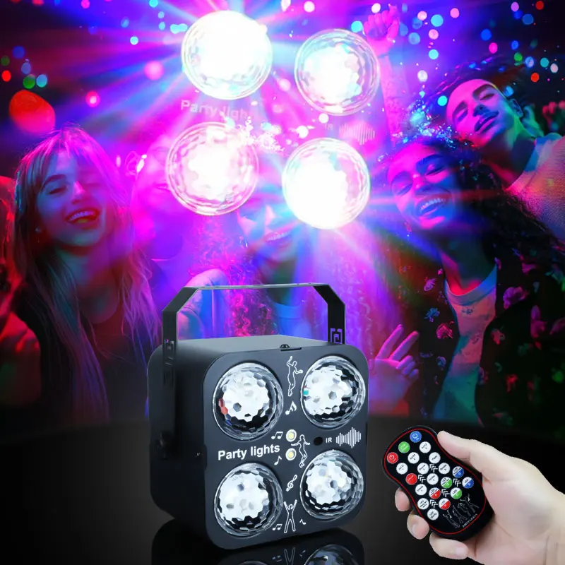 

Voice Controlled LED Disco Ball Lights Strobe Stage Lights for Home Children's Room Decoration Birthday Karaoke Christmas