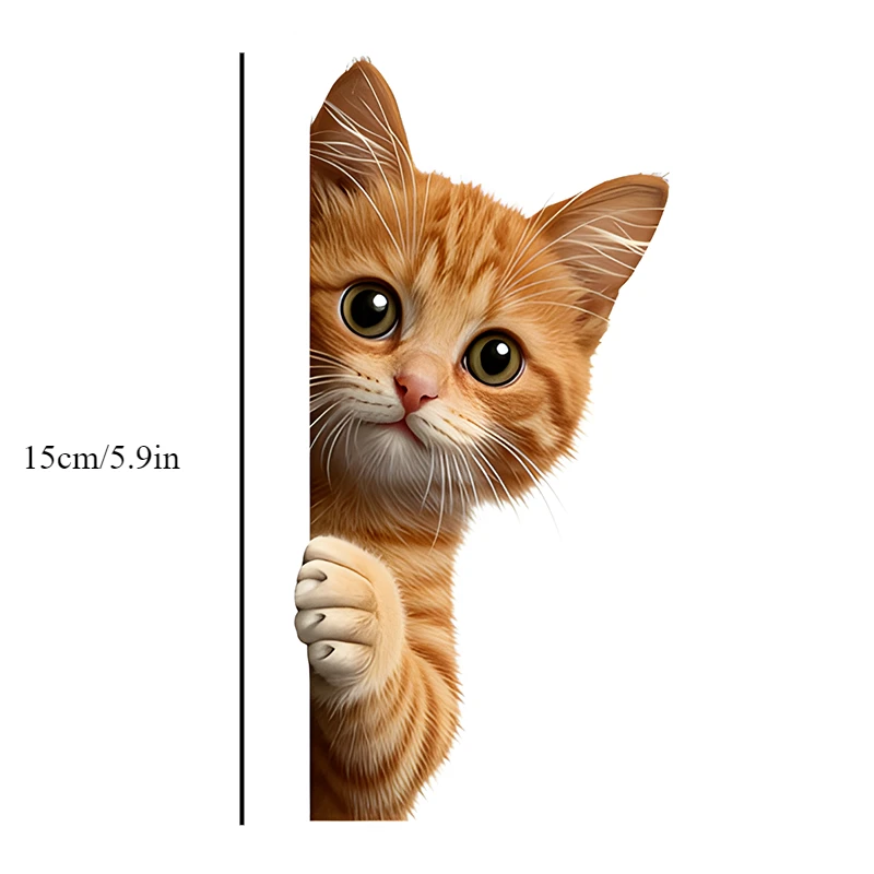 Orange Tabby Cat Vinyl Sticker, Waterproof Self-adhesive, Cute Realistic Design for Car Window, Door, Bumper and Laptop.